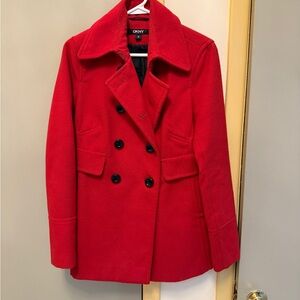 DKNY Vibrant Red Women's Peacoat